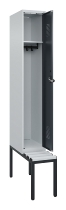 C+P Spind Evolo PLUS 0490507-12 mit Bank 1 Abt.400mm Drehriegel (HxBxT) 2120x400x815mm 7035/6011