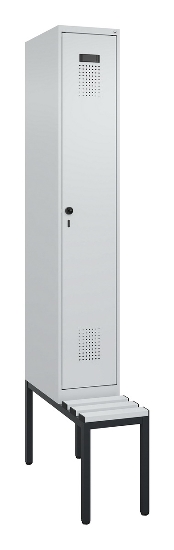 C+P Spind Evolo PLUS 0490507-12 mit Bank 1 Abt.400mm Drehriegel (HxBxT) 2120x400x815mm 7035/6011
