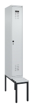 C+P Spind Evolo PLUS 0490507-12 mit Bank 1 Abt.400mm Drehriegel (HxBxT) 2120x400x815mm 7035/6011
