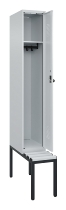 C+P Spind Evolo PLUS 0490507-12 mit Bank 1 Abt.400mm Drehriegel (HxBxT) 2120x400x815mm 7035/6011