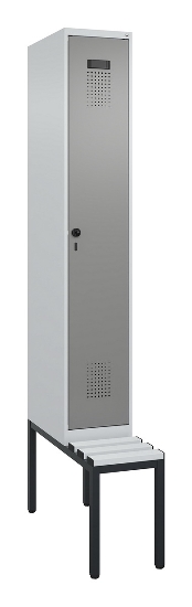 C+P Spind Evolo PLUS 0490507-12 mit Bank 1 Abt.400mm Drehriegel (HxBxT) 2120x400x815mm 7035/6011