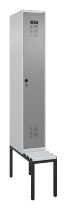 C+P Spind Evolo PLUS 0490507-12 mit Bank 1 Abt.400mm Drehriegel (HxBxT) 2120x400x815mm 7035/6011