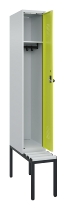 C+P Spind Evolo PLUS 0490507-12 mit Bank 1 Abt.400mm Drehriegel (HxBxT) 2120x400x815mm 7035/6011