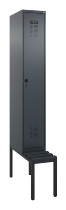 C+P Spind Evolo PLUS 0490507-12 mit Bank 1 Abt.400mm Drehriegel (HxBxT) 2120x400x815mm 7035/6011