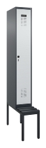 C+P Spind Evolo PLUS 0490507-12 mit Bank 1 Abt.400mm Drehriegel (HxBxT) 2120x400x815mm 7035/6011