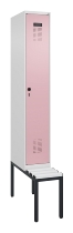 C+P Spind Evolo PLUS 0490507-12 mit Bank 1 Abt.400mm Drehriegel (HxBxT) 2120x400x815mm 7035/6011