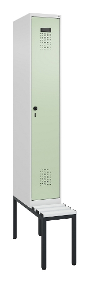 C+P Spind Evolo PLUS 0490507-12 mit Bank 1 Abt.400mm Drehriegel (HxBxT) 2120x400x815mm 7035/6011