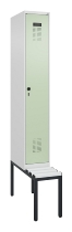 C+P Spind Evolo PLUS 0490507-12 mit Bank 1 Abt.400mm Drehriegel (HxBxT) 2120x400x815mm 7035/6011