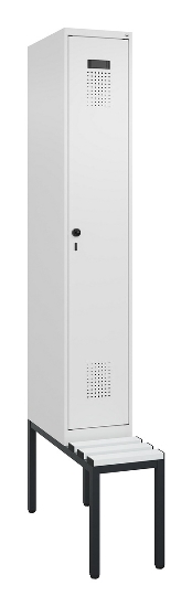 C+P Spind Evolo PLUS 0490507-12 mit Bank 1 Abt.400mm Drehriegel (HxBxT) 2120x400x815mm 7035/6011