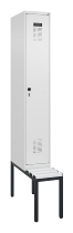 C+P Spind Evolo PLUS 0490507-12 mit Bank 1 Abt.400mm Drehriegel (HxBxT) 2120x400x815mm 7035/6011