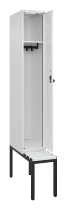 C+P Spind Evolo PLUS 0490507-12 mit Bank 1 Abt.400mm Drehriegel (HxBxT) 2120x400x815mm 7035/6011
