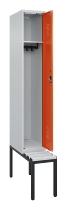 C+P Spind Evolo PLUS 0490507-12 mit Bank 1 Abt.400mm Drehriegel (HxBxT) 2120x400x815mm 7035/6011
