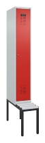C+P Spind Evolo PLUS 0490507-12 mit Bank 1 Abt.400mm Drehriegel (HxBxT) 2120x400x815mm 7035/6011