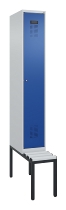 C+P Spind Evolo PLUS 0490507-12 mit Bank 1 Abt.400mm Drehriegel (HxBxT) 2120x400x815mm 7035/6011