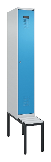 C+P Spind Evolo PLUS 0490507-12 mit Bank 1 Abt.400mm Drehriegel (HxBxT) 2120x400x815mm 7035/6011