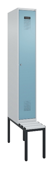 C+P Spind Evolo PLUS 0490507-12 mit Bank 1 Abt.400mm Drehriegel (HxBxT) 2120x400x815mm 7035/6011