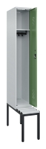 C+P Spind Evolo PLUS 0490507-12 mit Bank 1 Abt.400mm Drehriegel (HxBxT) 2120x400x815mm 7035/6011