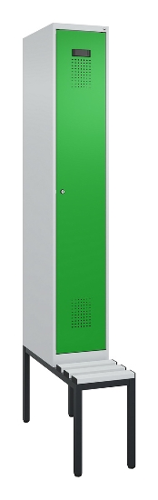 C+P Spind Evolo PLUS 0490507-12 mit Bank 1 Abt.400mm Drehriegel (HxBxT) 2120x400x815mm 7035/6011