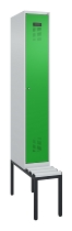 C+P Spind Evolo PLUS 0490507-12 mit Bank 1 Abt.400mm Drehriegel (HxBxT) 2120x400x815mm 7035/6011