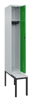 C+P Spind Evolo PLUS 0490507-12 mit Bank 1 Abt.400mm Drehriegel (HxBxT) 2120x400x815mm 7035/6011