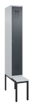 C+P Spind Evolo PLUS 0490507-12 mit Bank 1 Abt.400mm Drehriegel (HxBxT) 2120x400x815mm 7035/6011