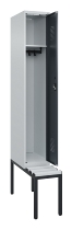 C+P Spind Evolo PLUS 0490507-12 mit Bank 1 Abt.400mm Drehriegel (HxBxT) 2120x400x815mm 7035/6011
