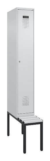 C+P Spind Evolo PLUS 0490507-12 mit Bank 1 Abt.400mm Drehriegel (HxBxT) 2120x400x815mm 7035/6011