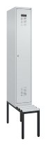 C+P Spind Evolo PLUS 0490507-12 mit Bank 1 Abt.400mm Drehriegel (HxBxT) 2120x400x815mm 7035/6011