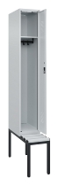 C+P Spind Evolo PLUS 0490507-12 mit Bank 1 Abt.400mm Drehriegel (HxBxT) 2120x400x815mm 7035/6011