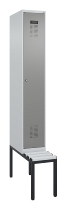 C+P Spind Evolo PLUS 0490507-12 mit Bank 1 Abt.400mm Drehriegel (HxBxT) 2120x400x815mm 7035/6011