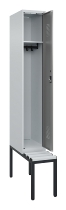 C+P Spind Evolo PLUS 0490507-12 mit Bank 1 Abt.400mm Drehriegel (HxBxT) 2120x400x815mm 7035/6011
