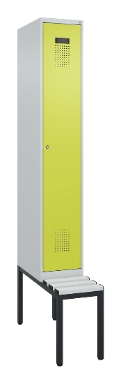C+P Spind Evolo PLUS 0490507-12 mit Bank 1 Abt.400mm Drehriegel (HxBxT) 2120x400x815mm 7035/6011