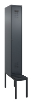 C+P Spind Evolo PLUS 0490507-12 mit Bank 1 Abt.400mm Drehriegel (HxBxT) 2120x400x815mm 7035/6011