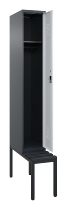 C+P Spind Evolo PLUS 0490507-12 mit Bank 1 Abt.400mm Drehriegel (HxBxT) 2120x400x815mm 7035/6011