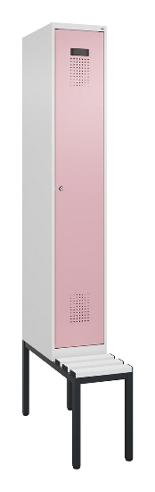 C+P Spind Evolo PLUS 0490507-12 mit Bank 1 Abt.400mm Drehriegel (HxBxT) 2120x400x815mm 7035/6011