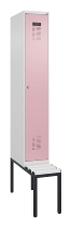 C+P Spind Evolo PLUS 0490507-12 mit Bank 1 Abt.400mm Drehriegel (HxBxT) 2120x400x815mm 7035/6011