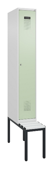 C+P Spind Evolo PLUS 0490507-12 mit Bank 1 Abt.400mm Drehriegel (HxBxT) 2120x400x815mm 7035/6011