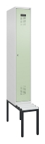 C+P Spind Evolo PLUS 0490507-12 mit Bank 1 Abt.400mm Drehriegel (HxBxT) 2120x400x815mm 7035/6011
