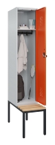 C+P Spind Evolo PLUS 0490507-32 mit Bank 3 Abt.400mm Drehriegel (HxBxT) 2120x1200x815mm 9016/3015
