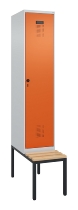 C+P Spind Evolo PLUS 0490507-32 mit Bank 3 Abt.400mm Drehriegel (HxBxT) 2120x1200x815mm 9016/3015
