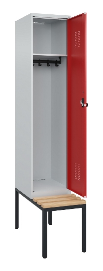 C+P Spind Evolo PLUS 0490507-32 mit Bank 3 Abt.400mm Drehriegel (HxBxT) 2120x1200x815mm 9016/3015