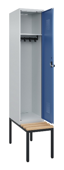C+P Spind Evolo PLUS 0490507-32 mit Bank 3 Abt.400mm Drehriegel (HxBxT) 2120x1200x815mm 9016/3015