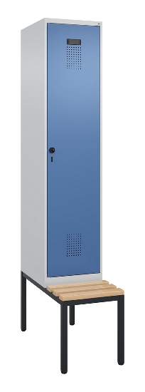 C+P Spind Evolo PLUS 0490507-32 mit Bank 3 Abt.400mm Drehriegel (HxBxT) 2120x1200x815mm 9016/3015