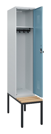 C+P Spind Evolo PLUS 0490507-32 mit Bank 3 Abt.400mm Drehriegel (HxBxT) 2120x1200x815mm 9016/3015