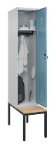 C+P Spind Evolo PLUS 0490507-32 mit Bank 3 Abt.400mm Drehriegel (HxBxT) 2120x1200x815mm 9016/3015