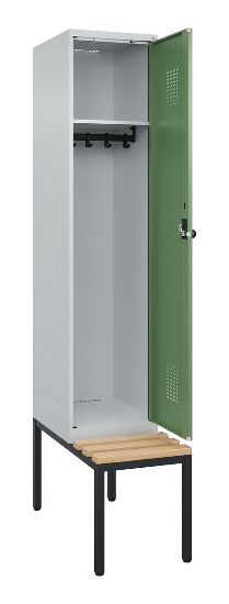 C+P Spind Evolo PLUS 0490507-32 mit Bank 3 Abt.400mm Drehriegel (HxBxT) 2120x1200x815mm 9016/3015