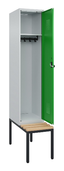 C+P Spind Evolo PLUS 0490507-32 mit Bank 3 Abt.400mm Drehriegel (HxBxT) 2120x1200x815mm 9016/3015