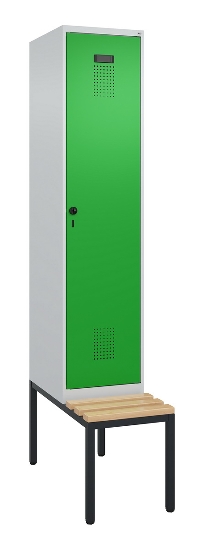C+P Spind Evolo PLUS 0490507-32 mit Bank 3 Abt.400mm Drehriegel (HxBxT) 2120x1200x815mm 9016/3015