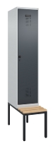 C+P Spind Evolo PLUS 0490507-32 mit Bank 3 Abt.400mm Drehriegel (HxBxT) 2120x1200x815mm 9016/3015