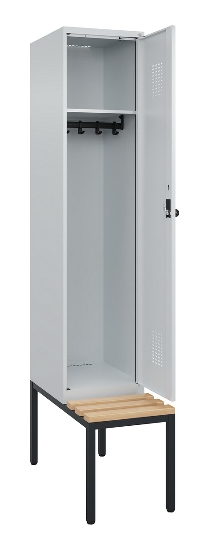 C+P Spind Evolo PLUS 0490507-32 mit Bank 3 Abt.400mm Drehriegel (HxBxT) 2120x1200x815mm 9016/3015
